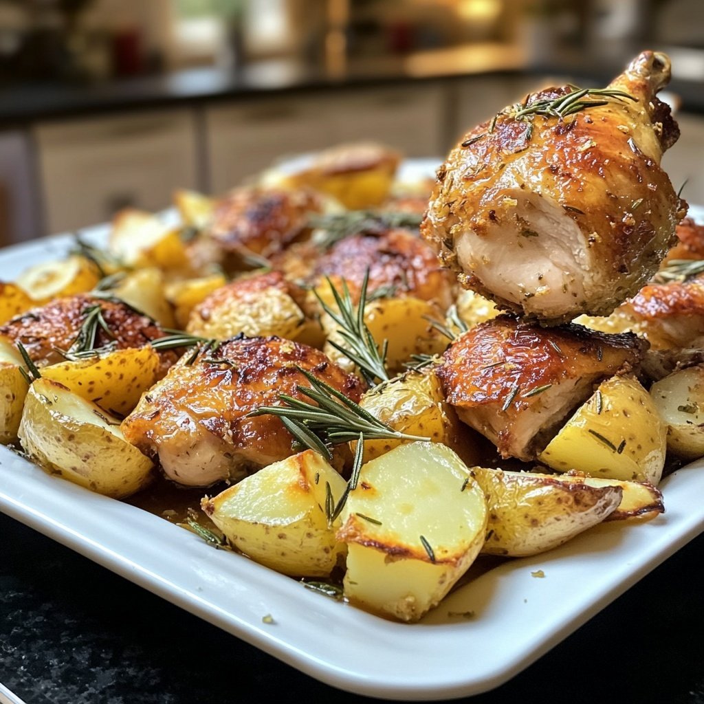 Hähnchen-Rosmarinkartoffel-Blech