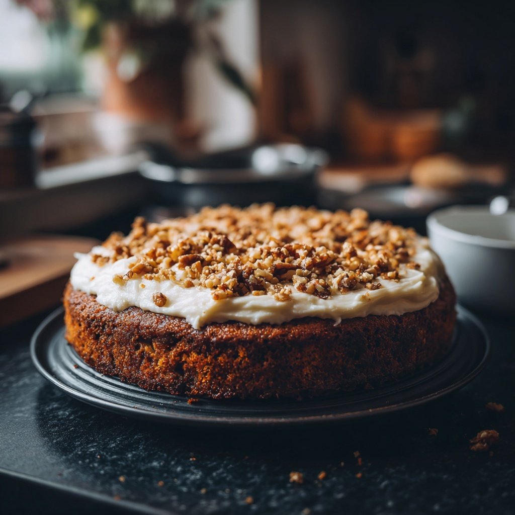 Karottenkuchen Mit Dinkelmehl Und Nüssen