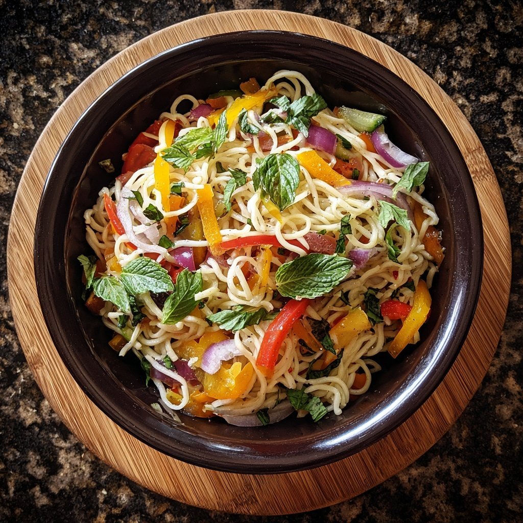 Mediterraner Nudelsalat Mit Weißem Balsamico