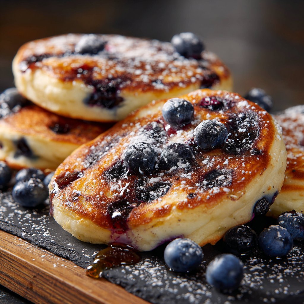 Pfannkuchen mit Heidelbeeren
