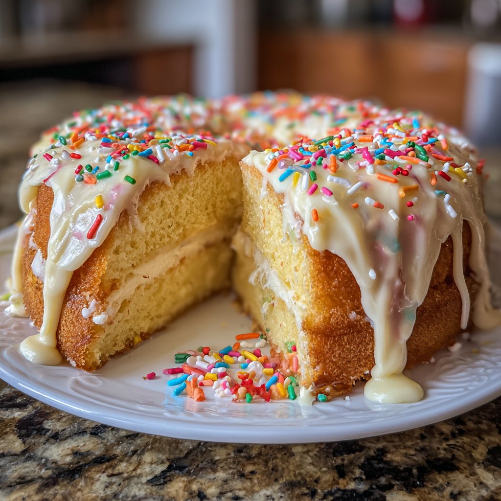 Geburtstagskuchen mit Vanillecreme