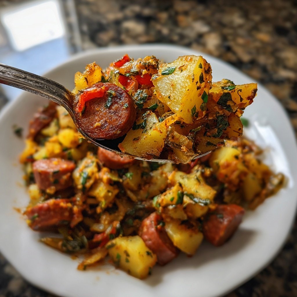 Kartoffelgulasch mit Würstchen