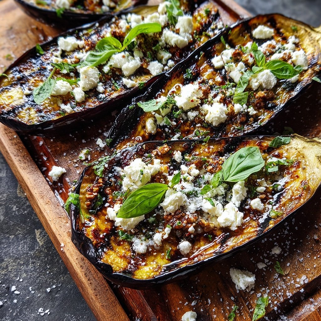 Gegrillte Auberginen Mit Feta