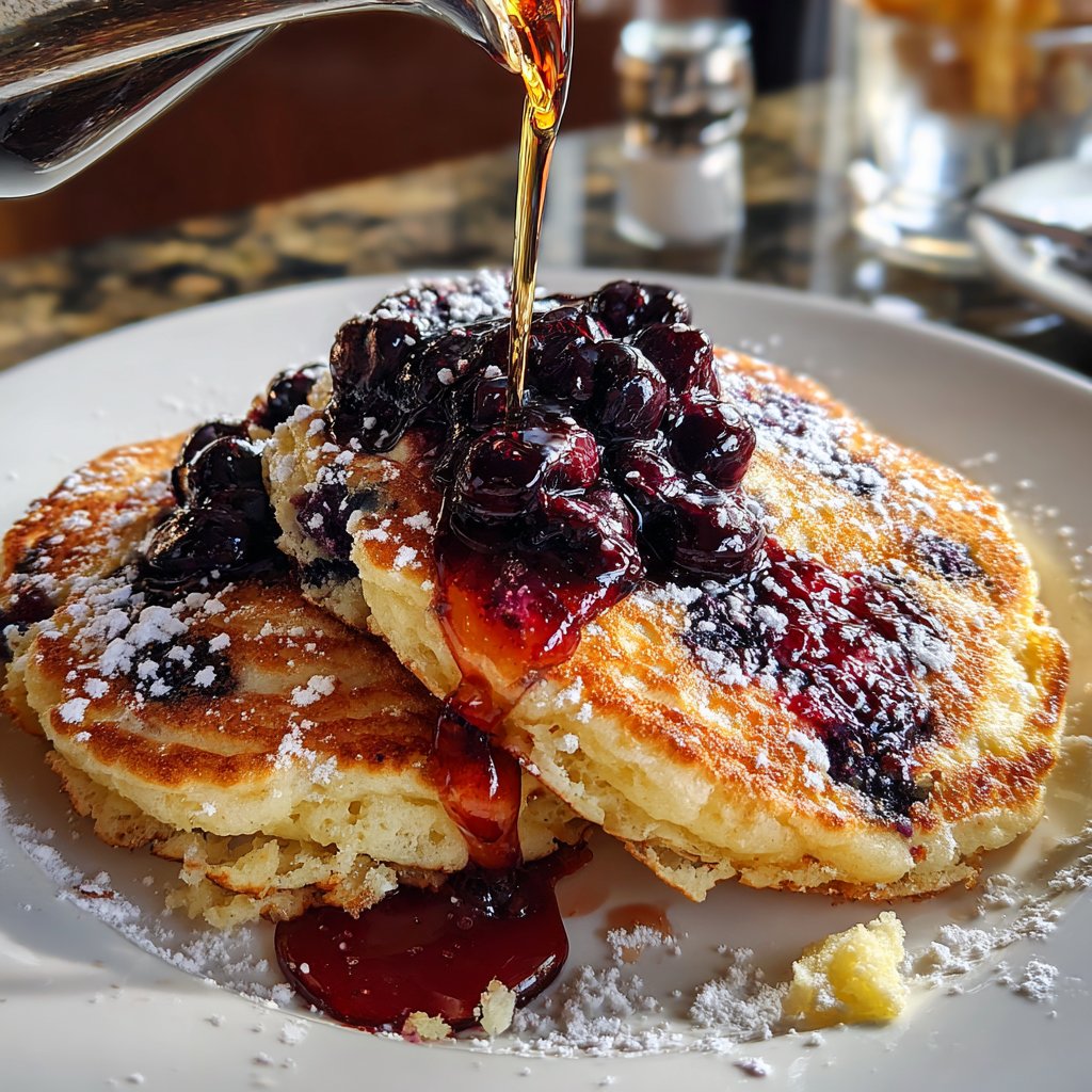 Pfannkuchen mit Heidelbeeren