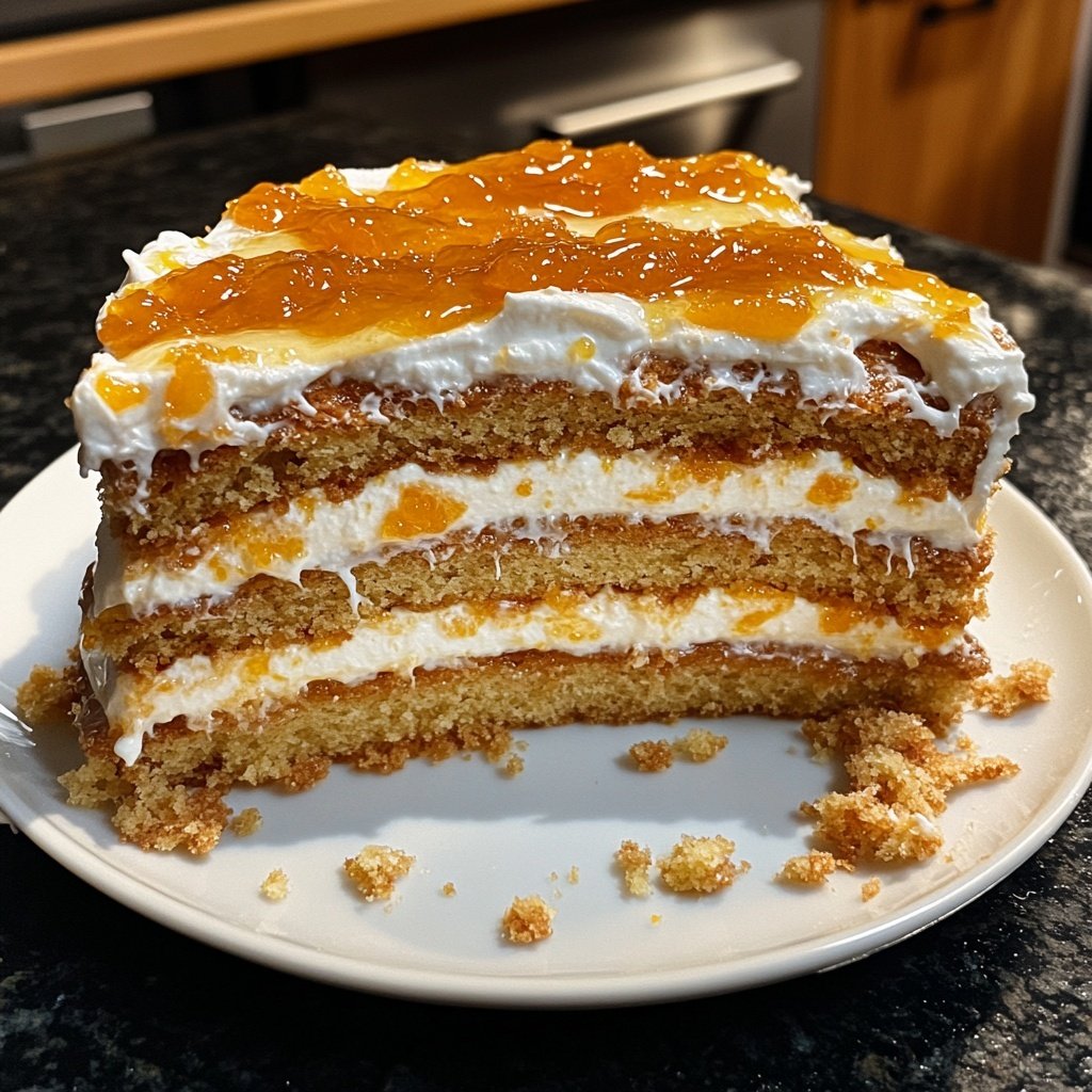 Torte mit Orangenkonfitüre und Mascarpone